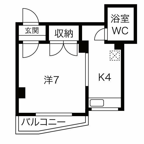 メゾン桜井(1K/4階)の間取り写真