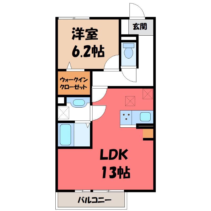 コンフォートレジデンス A(1LDK/1階)の間取り写真