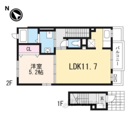 ロジュマン ミユキⅡ(1LDK/2階)の間取り写真