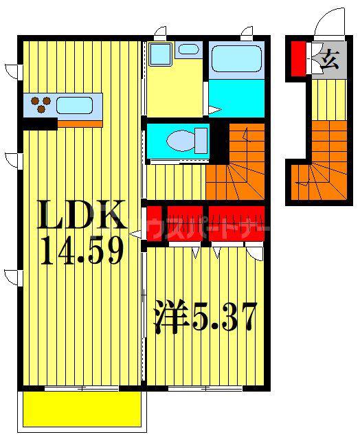 リラフォートA(1LDK/2階)の間取り写真