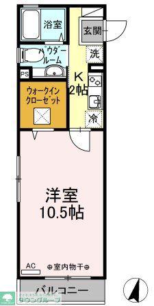 GRANDE(1K/1階)の間取り写真
