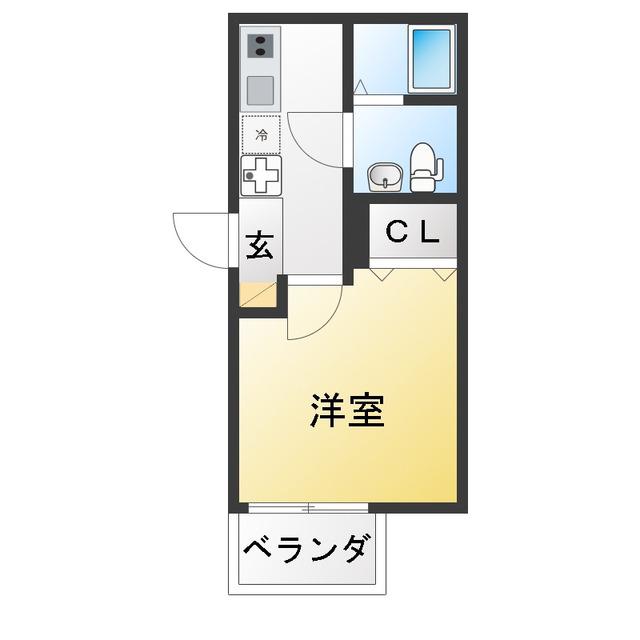 プレシャス追浜(1K/3階)の間取り写真