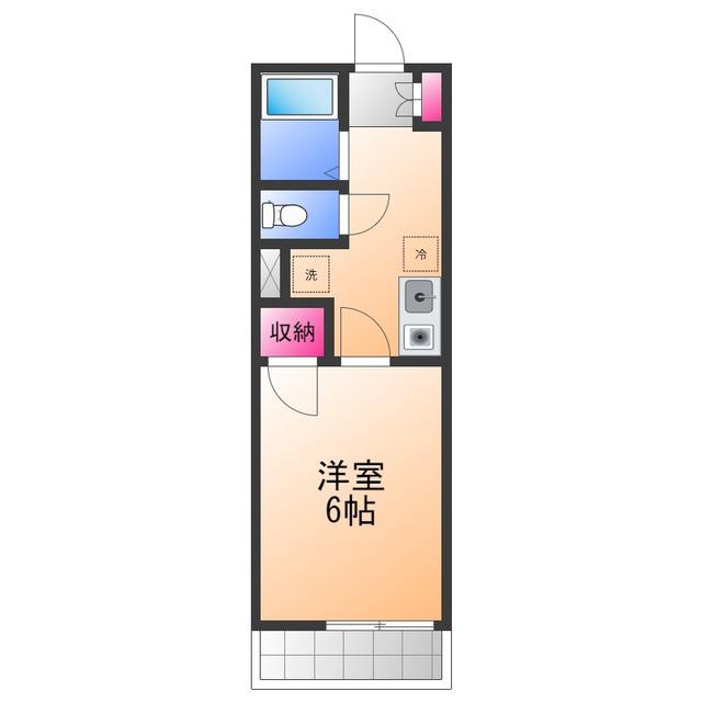 クレスト中町(1K/2階)の間取り写真