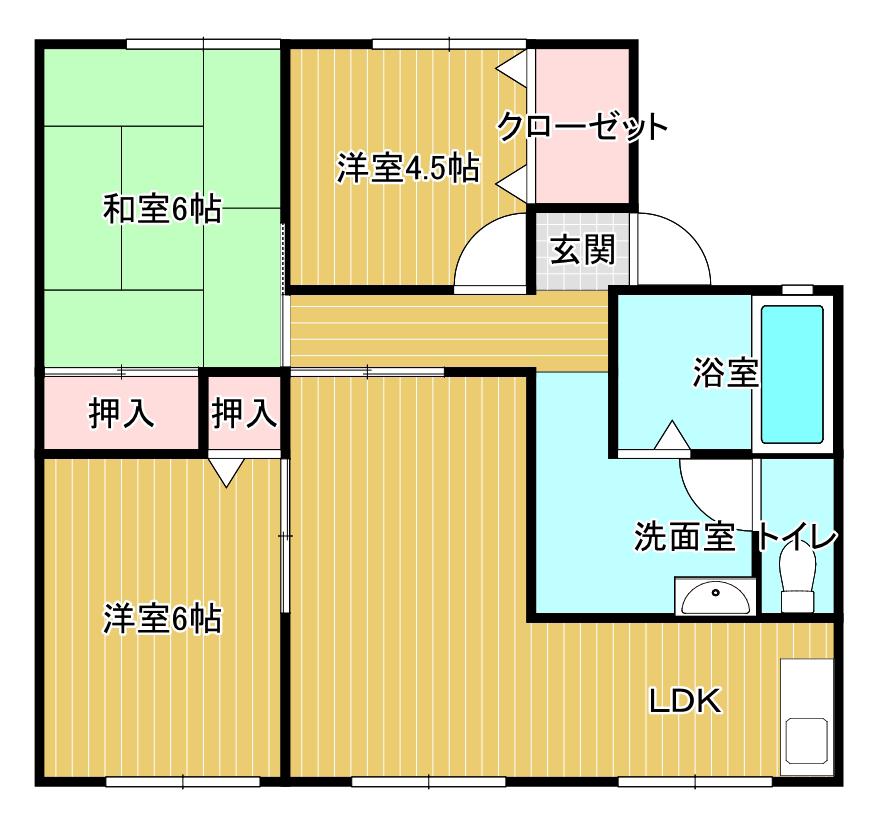 ベルコート島(3LDK/2階)の間取り写真
