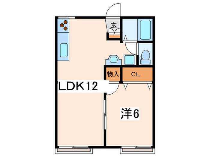 クレフォートときわA棟(1LDK/1階)の間取り写真
