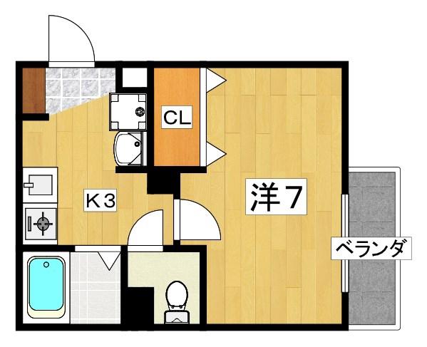 エスパシオ21(1K/1階)の間取り写真