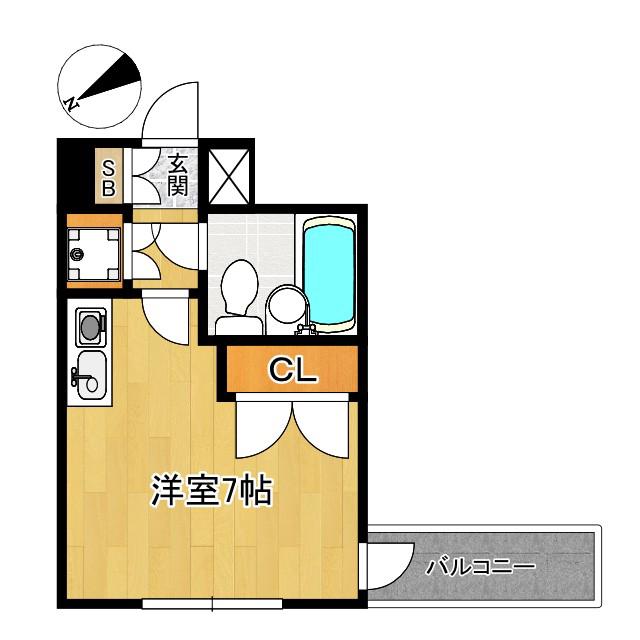 フォーラム都島内代駅前(ワンルーム/7階)の間取り写真