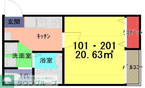 ASTRA大和田(1K/1階)の間取り写真