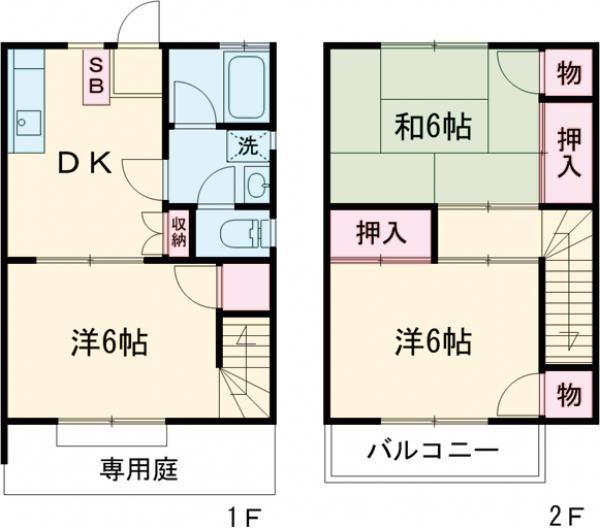 カラフィー43(3DK/1階)の間取り写真
