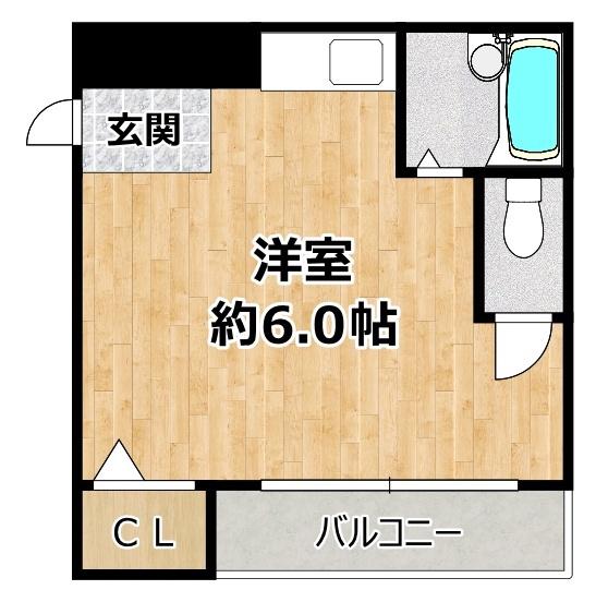 プレアール千舟(ワンルーム/1階)の間取り写真