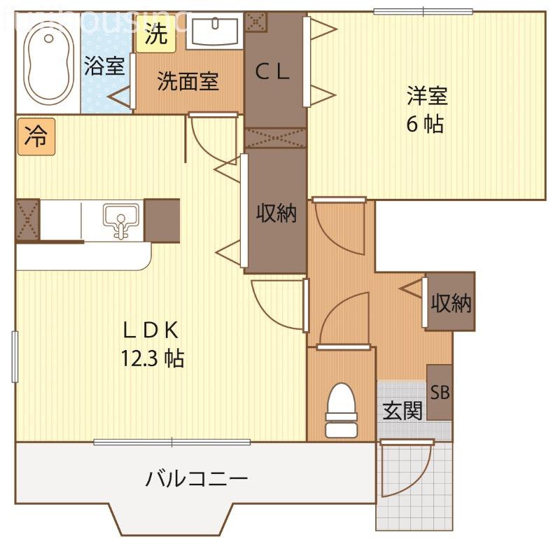 ラ・プランタンB(1LDK/1階)の間取り写真