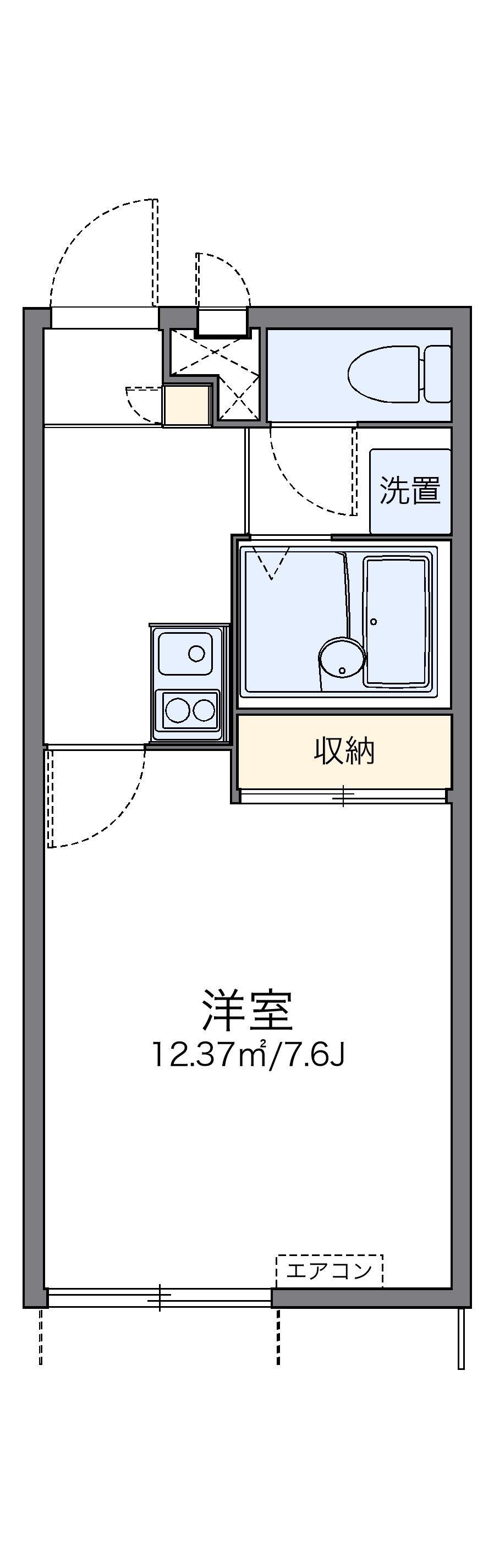 レオパレスランド諸岡(1K/1階)の間取り写真