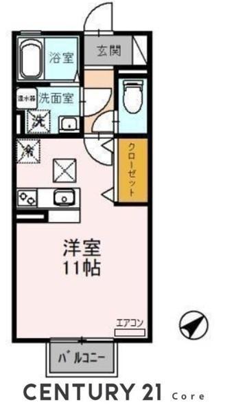 ファースト ステージ 伊勢(1K/1階)の間取り写真