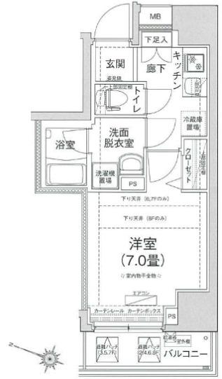 アイルプレミアム本駒込(1K/8階)の間取り写真