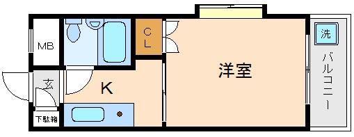 ベルサイユ池上2(1K/3階)の間取り写真