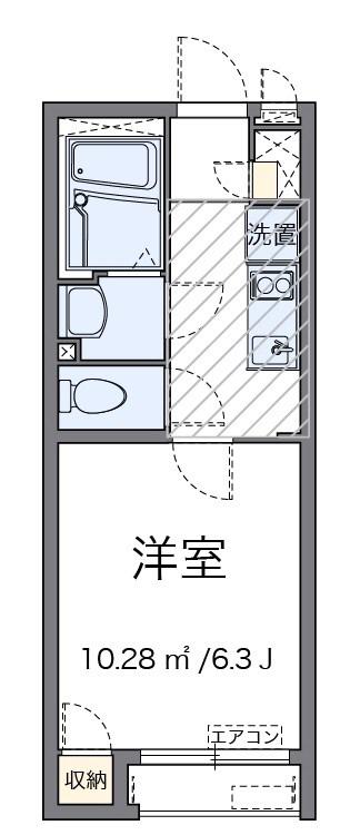 プランドール春江(1K/2階)の間取り写真