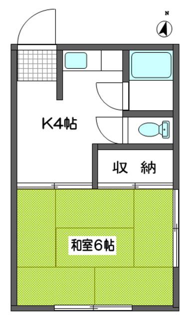 四月荘(1K/2階)の間取り写真