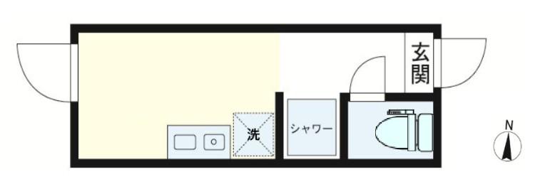 メテオール(ワンルーム/1階)の間取り写真