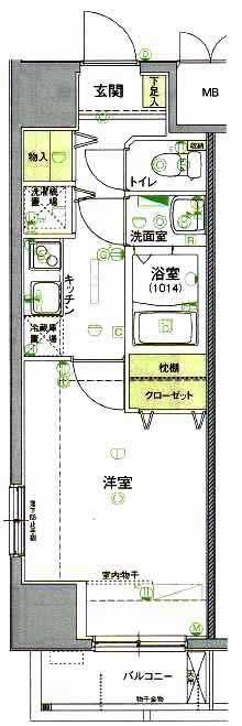 FEETH日暮里(1K/2階)の間取り写真