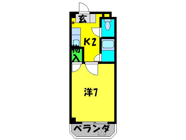 ドエル南本町(1K/9階)の間取り写真