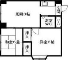 クィーン南5条(2LDK/2階)の間取り写真
