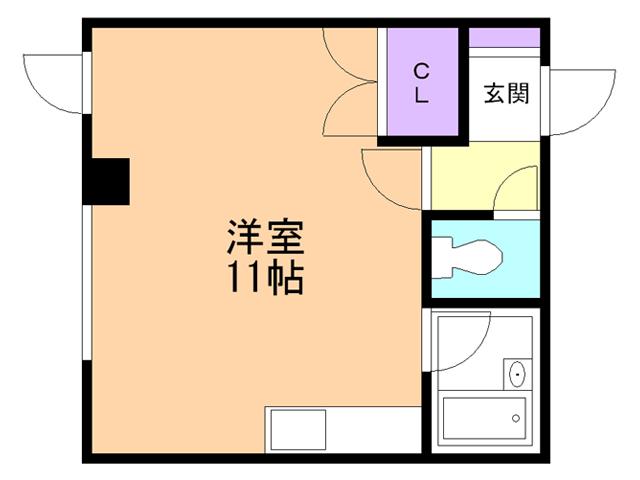 SNOWPAL(ワンルーム/2階)の間取り写真