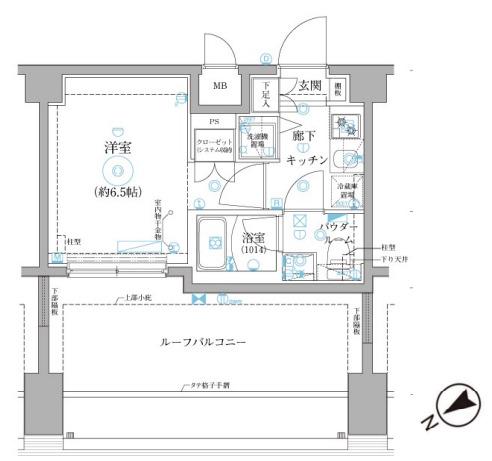 レアライズ立川(1K/7階)の間取り写真