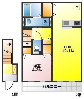 ハイムデポ(1LDK/1階)の間取り写真