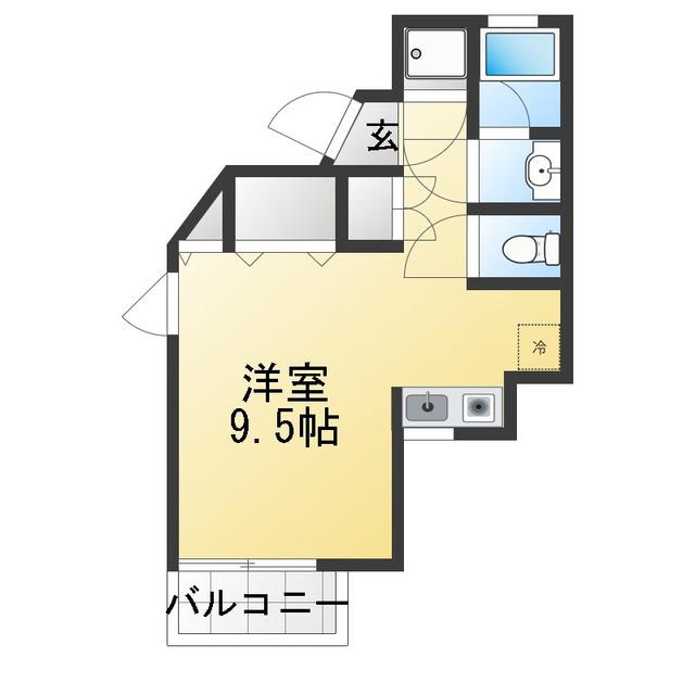 ELM宿河原(ワンルーム/3階)の間取り写真
