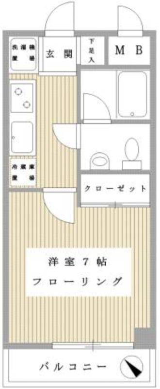 エスペランサ柿生(1K/3階)の間取り写真