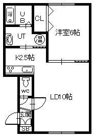 CHICOマンション(1LDK/2階)の間取り写真