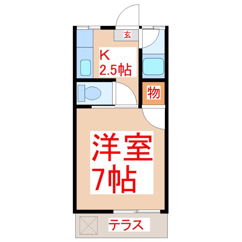 レヴール坂之上(1K/1階)の間取り写真