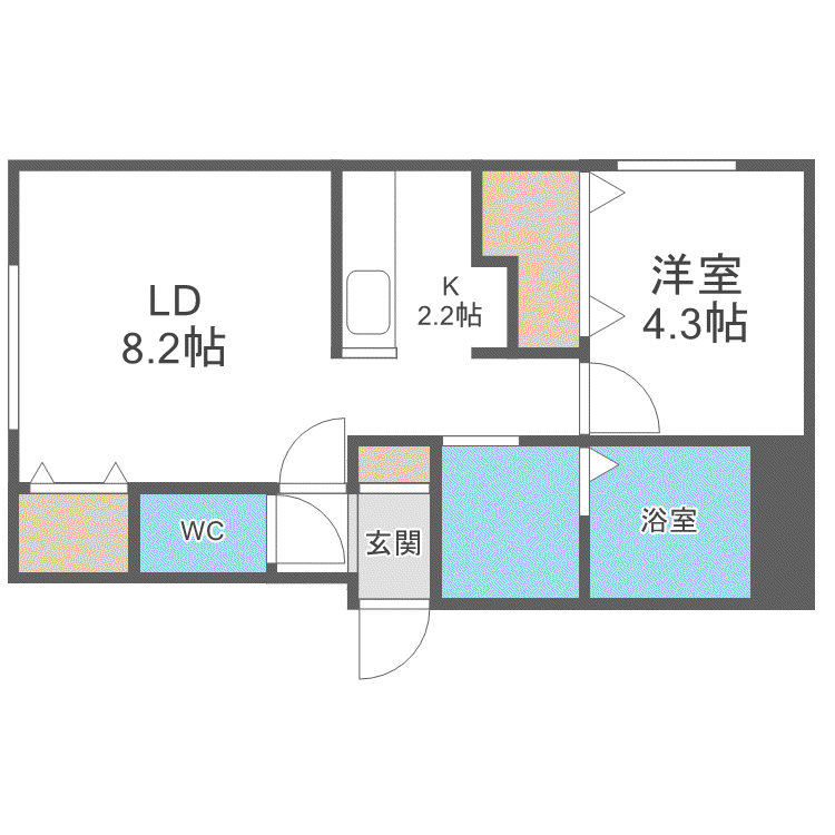 PARENTE N18(1LDK/4階)の間取り写真