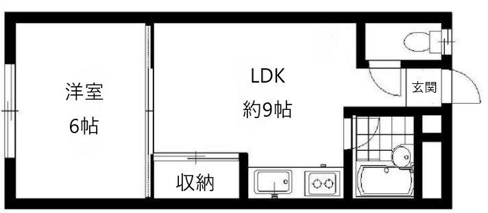 ガーデン谷川(1LDK/2階)の間取り写真
