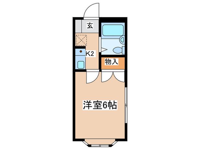 クレアール茅ヶ崎II(1K/1階)の間取り写真