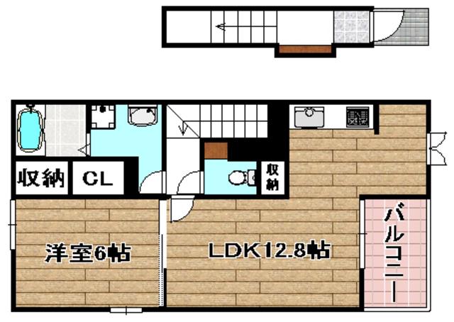 サンシャインニシダIII(1LDK/2階)の間取り写真