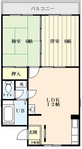 グローバルマンション(2LDK/3階)の間取り写真