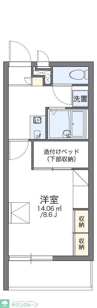 レオパレスベル クリスタル(1K/2階)の間取り写真