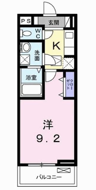 サンティール(1K/1階)の間取り写真