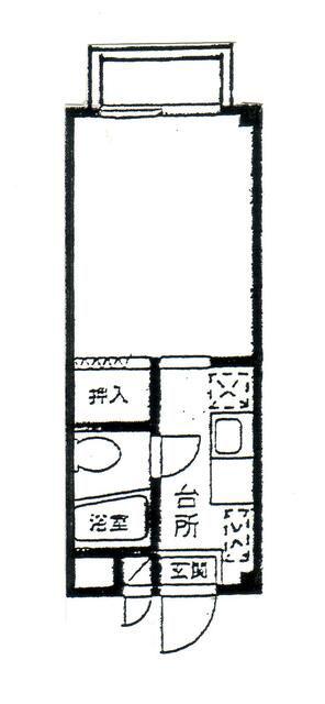 野村マンション(1K/2階)の間取り写真
