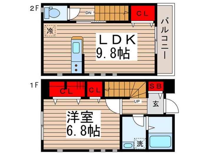 BELLE ROBE(1LDK/1階)の間取り写真