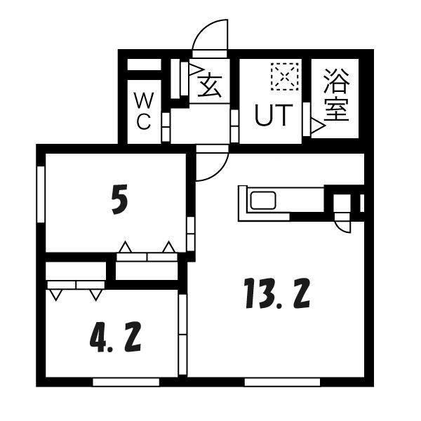 RESIDENCE SHINMEI NANGOU(2LDK/2階)の間取り写真