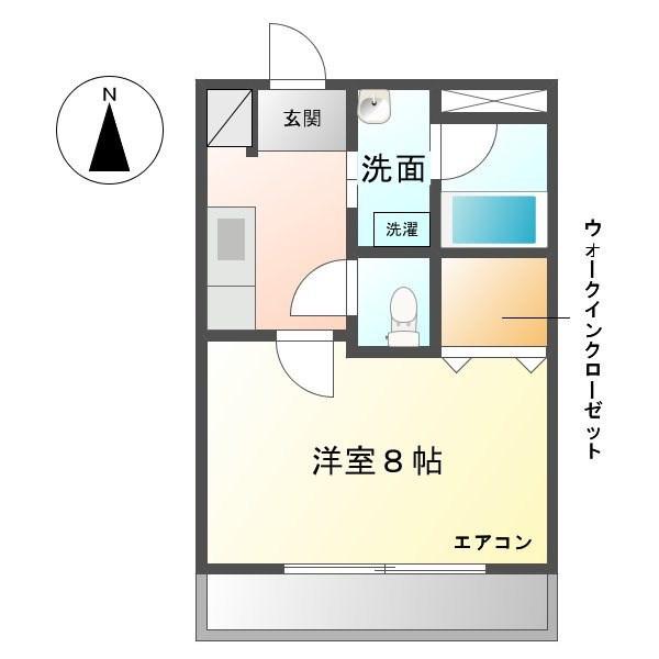 パークサイドガーデン(1K/2階)の間取り写真