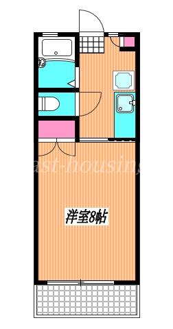 メゾンドルミール(1K/2階)の間取り写真
