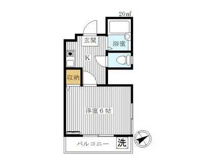 ペアーレ橋本(1K/2階)の間取り写真