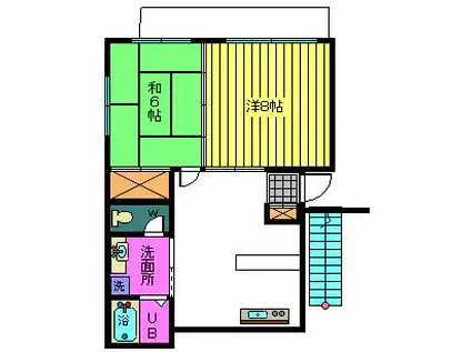 メゾンアムール(2LDK/2階)の間取り写真