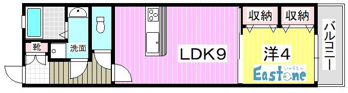 RIDENTE新照院(1LDK/1階)の間取り写真