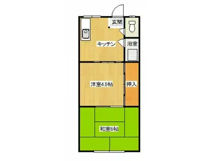 夕潮コーポ(2K/1階)の間取り写真