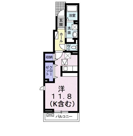 ソレイユメゾン(ワンルーム/1階)の間取り写真