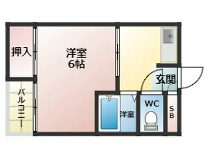 井宮マンション(1K/3階)の間取り写真